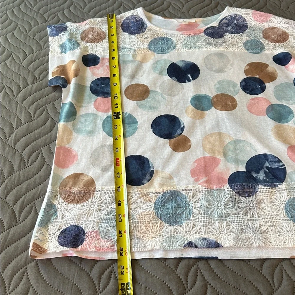 Milano Women's Short Sleeve Tee - Pink,Blue and White - Picture 4 of 9